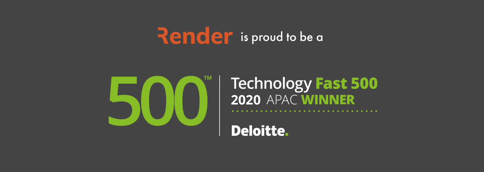 Render climbs 57 places in the 2020 Deloitte Fast 500 rankings